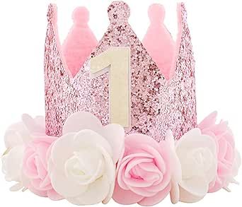 Pink Birthday Party Decorations, Diy Birthday Crown, Old Flowers, 1st Birthday Hats, Princess Birthday Party Decorations, First Birthday Hats, Pink Birthday Party, Pink Crown