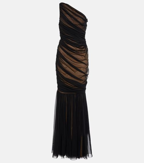 Diana Gown, Fishtail Gown, Tomboy Chic, Draped Midi Dresses, Maxi Dresses Fall, Fishtail Skirt, One Shoulder Gown, Ruched Bodice, Norma Kamali