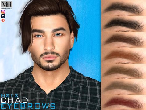 The Sims Resource - Chad Eyebrows N212 Male Eyebrows, Makeup Cc, Thick Eyebrows, Cc Sims, Sims Community, Sims 4 Cc, The Sims Resource, Sims Resource, Facial Hair