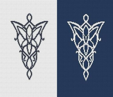 Lord Of The Rings Embroidery, Tattoo Designs Cross, Lotr Arwen, Cross Embroidery Patterns, Magic Pendant, Embroidery Stitches Tutorial, Pixel Pattern, Best Tattoo Designs, Crochet Motifs