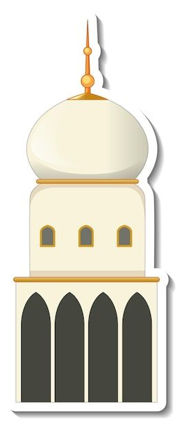 Free vector a sticker template with mosq... | Free Vector #Freepik #freevector #mosque-dome #mosque-cartoon #dome #islamic-cartoon Dome Drawing, Honeycomb Template, Mosque Building, Drawing For Children, Eid Mubarik, Mosque Vector, Template Free Printable, Islamic Cartoon, Sticker Template