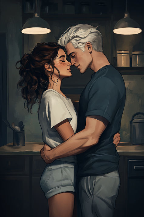 Draco Malfoy Art, In Love Artwork, Harry And Hermione Kiss, Draco Malfoy Hermione Granger, Hermione Granger Art, Hermione Fan Art, Cute Couple Sketches, Dramione Fan Art, Harry And Hermione