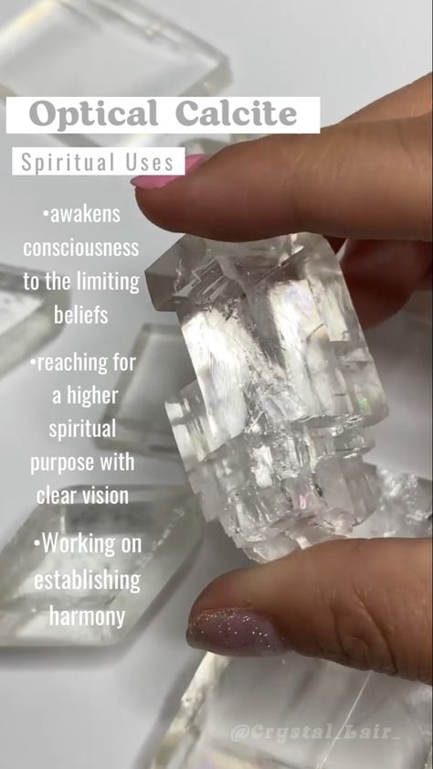 Calcite Crystal Meaning Optical Calcite Meaning, Calcite Crystal Meaning, Calcite Meaning, Optical Calcite, Crystalline Structure, Witchy Things, Calcite Crystal, Crystal Meanings, Crystals And Gemstones