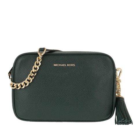 Md Camera Bag Racing Green - Green - Michael Kors Shoulder bags Michael Kors Shoulder Bag, Racing Green, Kors Jet Set, Metallic Logo, Green Bag, Jet Set, Michael Kors Jet Set, Michael Kors Bag, Embossed Leather