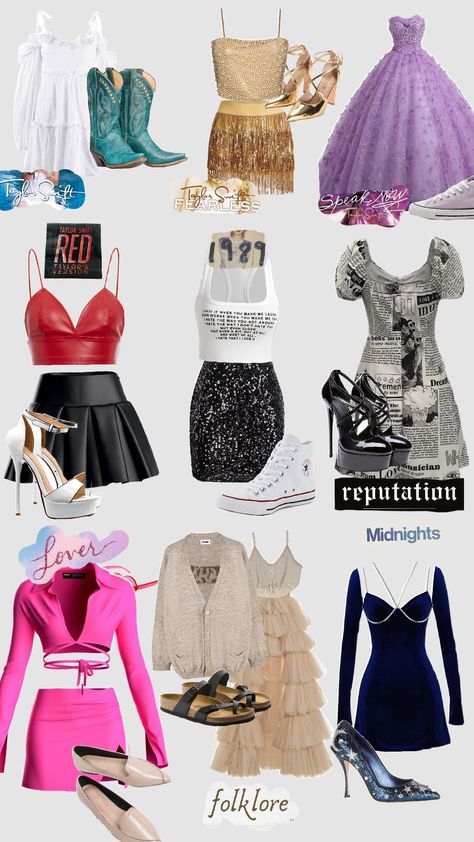 Taylor Swift Era Outfits!!!#TAYLORSNATION,#TAYLORSWIFT,#Outfitinspo,#f4f,#trendy,#outfitinspobyamy Cute Outfits For Taylor Swift Concert, Taylor Swift Ttpd Outfit Ideas, Cute Taylor Swift Outfits, Taylor Swift Outfit Recreation, Swift Era Outfits, Taylor Swift Album Inspired Outfits, Taylor Swift Themed Outfits, Taylor Swift Album Outfits, Taylor Swift Eras Tour Outfits Ideas