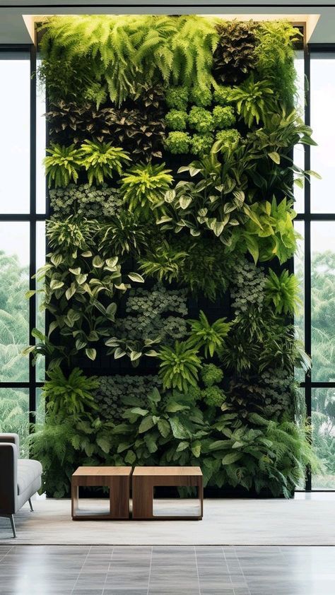 #BEAUTY, #RELATIONSHIPS #Fashion #Animals #Outfits #Winter Outfits #Animals Interior Vertical Garden, Green Wall Interior, Green Plant Wall, Vertikal Garden, Moss Walls, Garden Wall Designs, Plant Installation, Green Interior Design, Vertical Garden Wall