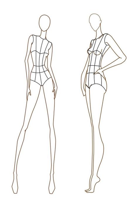 Fashion Illustration Template, Fashion Sketch Template, Fashion Model Drawing, Fashion Figure Templates, Art Du Croquis, Fashion Illustration Poses, Fashion Model Sketch, Fashion Illustration Tutorial, Fashion Illustration Collage