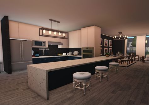 Bloxburg Kitchen Modern white beige marble island aesthetic cute small beginner cheap. Roblox Roblox Bloxburg Ideas Kitchen, Blockburg Kitchen Ideas Big, Bloxburg House Ideas Interior Kitchen Modern, Bloxburg Decorating Ideas Kitchen, Modern House Inspo Bloxburg, Bloxburg Kitchen Modern Ideas, Bloxburg Kitchen Island Ideas, Block Burg Kitchen Ideas, Bloxburg House Modern Interior