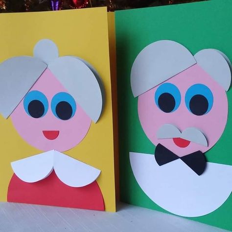 Heart Flower Craft, Grandparents Day Cards, Minion Card, Preschool Valentine Crafts, Grandparents Day Crafts, Circle Crafts, Flower Craft, Heart Flower, Shape Crafts