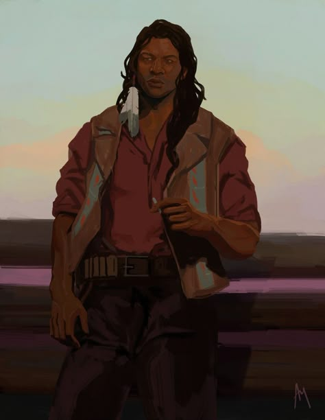 credits aamuusva on tumblr Cowboy Faceclaim, Charles Smith Fanart, Charles Smith Rdr2 Fanart, Charles Smith Rdr2, Rdr2 Fanart, Cowboy Character Design, Red Dead Redemption Art, Charles Smith, Red Dead Redemption 3