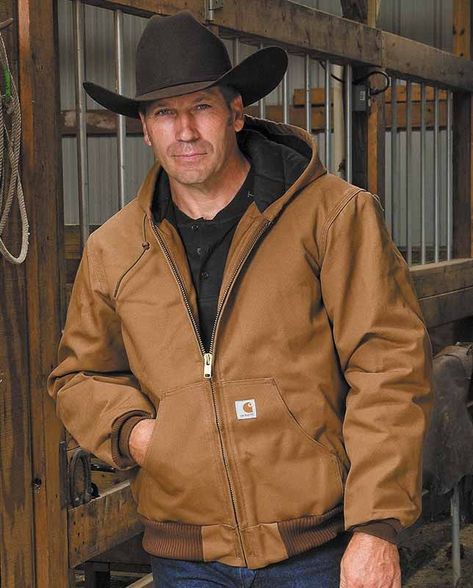 Men's Rugged Outdoor Winter Fashion ... Carhart Jacket ... Barn Jacket ... Cowboy Jacket and Hat ...  Mens winter fashion Brown Carhartt Jacket Outfit, Carhartt Vest Outfit Men, Carhartt Cowboy, Outfits Western Style, Carhartt Vest Outfit, Western Style Women, Carhartt Jacket Outfit, Brown Carhartt Jacket, Multi Pocket Vest