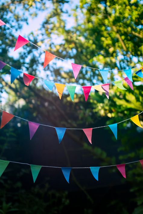 bunting in summer garden | Catherine MacBride | Flickr Garden Bunting Ideas, Garden Bunting, Summer Bbq, Go Camping, Summer Garden, In Summer, Bunting, Country Flags, Ash