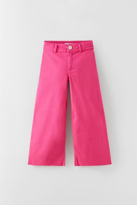 SOFT HANDFEEL MARINE JEANS - Fuchsia | ZARA India Marine Jeans, Fame Clothes, Bright Pants, Culotte Jeans, Jeans For Girls, Outfit Inso, Zara Outfit, Preppy Girl, Zara Girl