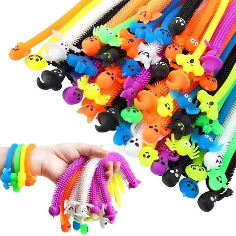 Amazon.com: codree 48 Pcs Halloween Stretchy Fidget Toy- Colorful Stretchy Strings Sensory Fidget Toys- Sensory Stress Relief Stretch Toys with Ghost Pumpkin Bats Skull for Kids Party Favors Treat Bags Gifts : Toys & Games Kids Party Favors, Creative Kids Crafts, Halloween Toys, Halloween Party Themes, Ghost Pumpkin, Fidget Toy, Kids Room Design, Halloween Birthday, Sensory Toys