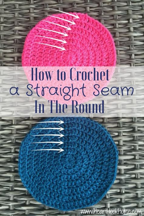 How to Create a Straight Seam When Crocheting in the Round Crocheting In The Round Tutorial, Crochet In The Round, Crochet Hack, Crochet Tips, Crochet Circles, Crochet Lessons, Haken Baby, Crochet Tutorials, Crochet Motifs