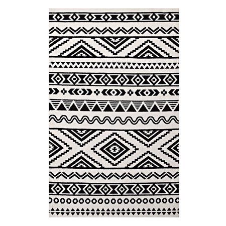 Modway Haku Geometric Moroccan Tribal 8x10 Area Rug in Black and White Black White Rug, 5x8 Area Rugs, Jute Fabric, Southwestern Area Rugs, Moroccan Area Rug, Rug Black, Black Area Rugs, 8x10 Area Rugs, Geometric Area Rug