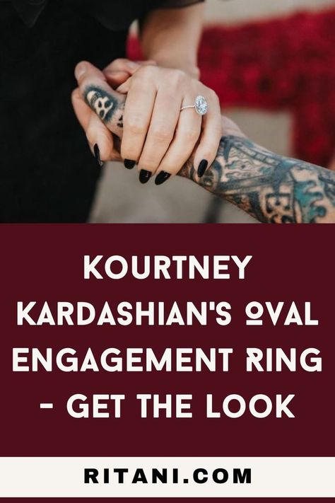 Kourtney Kardashians Oval Engagement Ring  Get The Look Kourtney Kardashian Engagement Ring, Kourtney Kardashian Engagement, Kourtney Kardashian And Travis Barker, Kourtney Kardashian And Travis, Oval Engagement Ring, Oval Cut Engagement Ring, Travis Barker, Got Engaged, Oval Engagement