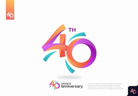 40th Anniversary Logo Design, 40 Number Design, 2025 Logo Design, Number Typography Design, Logo Aniversario, 60 Year Anniversary, Numbers Typography, Birthday Logo, Company Anniversary