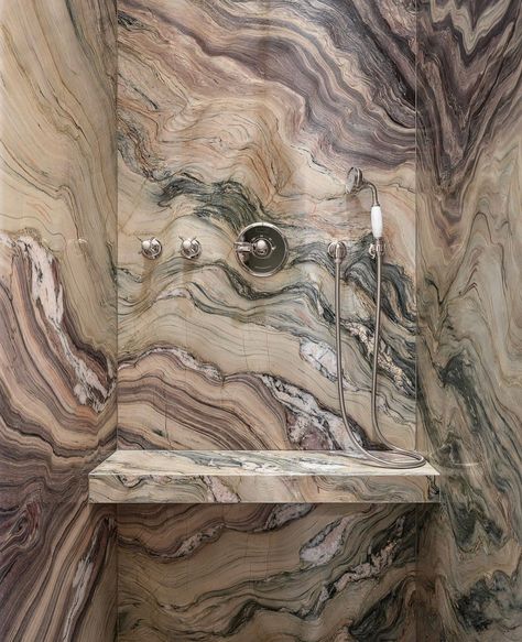 Brazilian quartzite.💜✨ Mother Nature’s power at its best. Shower design @nebihecihan 📷 @stephanjulliard . . . . . . . . #interiordesign #… | Instagram Brazilian Quartzite, Deco Bathroom, Shower Design, Bath Design, Design Decor, Mother Nature, Interior Styling, Bathrooms, Shower