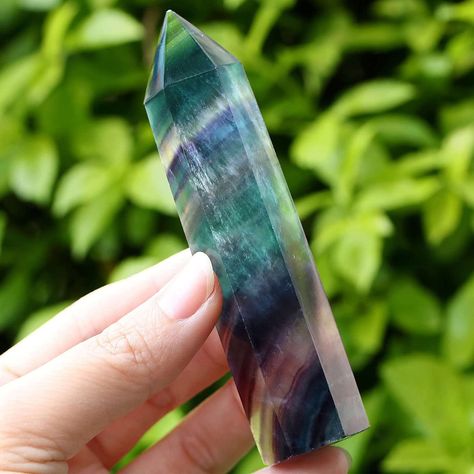 PRICES MAY VARY. 【Healing Wand Size】Natural healing stone, exquisitely crafted, polished, hand-selected. Height: 4 inches, Length: 0.9-1 inches,Width: 0.9-1 inches, Weight: 2.88-3.52oz(approx.).Due to the nature of gemstones, each crystal stone is unique. The actual item received may differ slightly from the picture. 【Fluorite】Has strong energy, it can remove the negative energy accumulated by the human body, resist and prevent the invasion of foreign negative energy. Helps focus and is less sus Reiki Healer, Strong Energy, Channeling Energy, Healing Wands, Large Crystal, Reiki Energy, Chakra Balancing, Crystal Wand, Crystal Grid