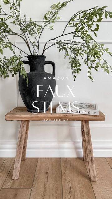 SAGE PHILLIPS | home decor + diy on Instagram: "these amazing faux ficus stems from Amazon look unbelievably realistic and come in a set of 2 for just $21 CAD! 🙌🏼 I styled 2 stems here ☺️ comment SHOP to get a link sent directly to your inbox or click the link in my bio and select “SHOP MY INSTAGRAM” follow @sagephillipshome for diys, home tips and tricks, decor and styling inspo! • • #homedecor #organicmodern #ａｅｓｔｈｅｔｉｃ #entrywaydecor #minimalist #amazonhomedecor #amazonhomefinds #amazonfinds #amazonmusthaves #amazon #amazonhome #neutralhome #neutraldecor #fauxflowers #homedesign #ltkhome" Sage Phillips, Home Tips And Tricks, Hearth Decor, Cozy Interior Design, Cozy Chair, Amazon Home Decor, Home Tips, Select Shop, Inviting Home