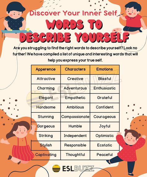 Unique Words To Describe Yourself, Your Personality Quotes, Describe Yourself Quotes, Describing Yourself, Quotes About Being Yourself, Proud Of You Quotes, List Of Adjectives, Describe Your Personality, Words To Describe Someone