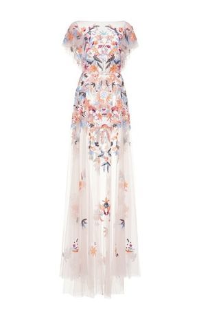 Zuhair Murad Multicolor Embroidered Tulle Gown Gown Embroidery, Tulle Gowns, Gown Pink, Embroidery Dresses, Flare Dresses, Dresses Tulle, Pink Gown, Dress Tulle, Embroidered Tulle