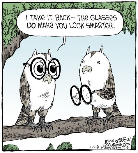 Speed Bump for Jan 28, 2020, by Dave Coverly | Creators Syndicate Speed Bump Comic, Christian Cartoons, Speed Bump, Comic Relief, Creative Mind, Funny Words, Really Funny Memes, Funny Cartoon, Funny Cartoons