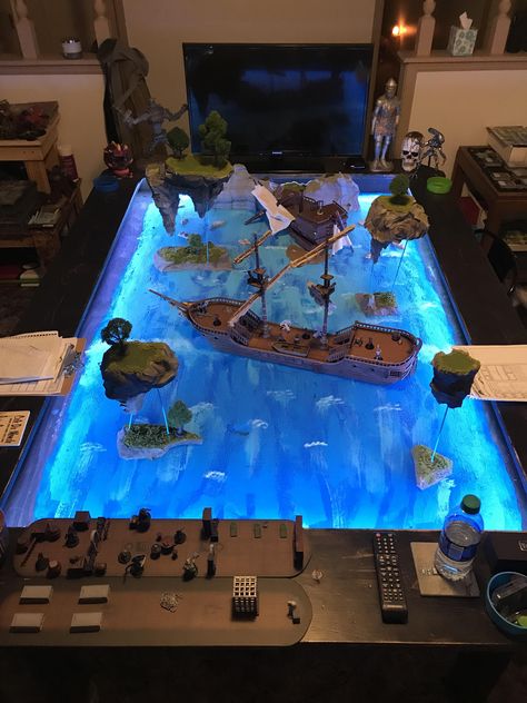 Custom Dnd Table, D&d Game Table, Diy D&d Table, Dnd Game Room Decor, Dnd Game Table, Dnd Board Diy, D&d Setup, Dnd Table Ideas, Dnd Room Interior Design