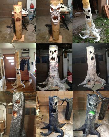 Diy Haunted House Ideas Outdoor, Cheap Halloween Diy, Cheap Diy Halloween Decorations, Haunted Tree, Scary Halloween Decorations Outdoor, Scary Halloween Decorations Diy, Halloween Diy Outdoor, Halloween Props Diy, Creepy Halloween Decorations