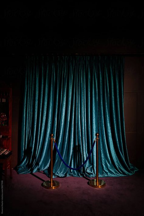 Background Of Stage Curtain With Spotlight | Stocksy United Curtain Stage Design, Velvet Background Photoshoot, Curtain Set Design, Stage Curtains Backdrop, Curtain Photoshoot Ideas, Curtain Theatre, Photobooth Background, Curtains Backdrop, Curtain Background