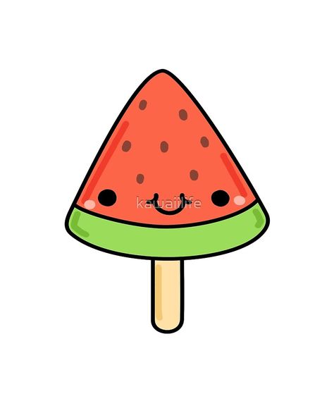 Doodles Easy Aesthetic, Cute Watermelon Drawing, Cute Doodles Easy, Aesthetic Watermelon, Kawaii Watermelon, Watermelon Drawing, Super Easy Drawings, Doodles Easy, Cute Watermelon