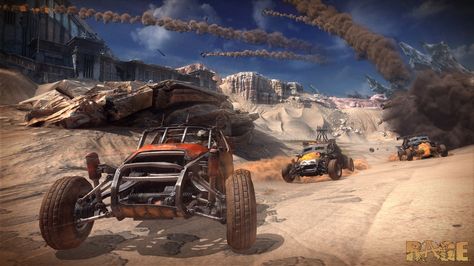 Rage - Racing to the next Task Rage Video Game, Rage Video, Rage Game, Sand Mountain, Video Game, To Look, Cars