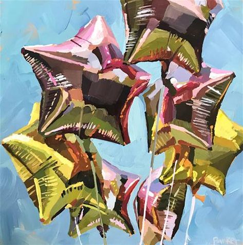 Star Balloons, Wow Art, Daily Paintworks, Art Portfolio, Fine Art Gallery, Art Drawings Sketches, Original Fine Art, 그림 그리기, Painting Inspiration