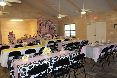 Pink Cow Print Backdrop, Cow Print Birthday Backdrop, Cow Print And Teal Party, Teal And Cow Print Birthday, Pink Cow Print Baby Shower Ideas Girl, Cow Print And Pink Birthday Parties, Pink Cow Print Birthday Party Ideas, 2nd Birthday Cow Theme Girl, Cow Second Birthday Party Girl