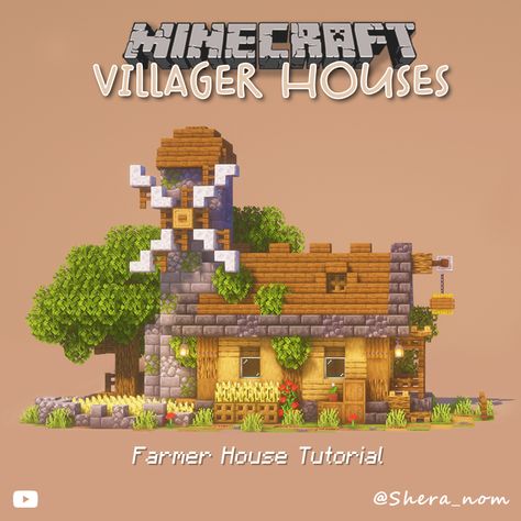 Cute Small Starter Homes Minecraft, Minecraft Village House Tutorial, Minecraft First House, Starter House Minecraft Tutorial, Minecraft Small Fairy House, Famer House, Minecraft Building Ideas House Tutorial, Minecraft Small House Tutorial, Cute Starter Homes Minecraft