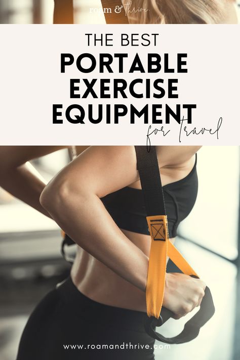 Discover our favourite travel workout equipment before you spend money on large bulky exercise machines. Get fit from anywhere with these 5 amazing portable pieces of workout equipment #portablefitnessequipment #fitnessequipment #workoutequipment TRX | fitness equipment for home | fitness equipment for travel | jump rope | travel workouts | workout | Smartwatch | resistance bands Travel Workout Equipment, Workout Office, Hotel Room Workout, Travel Workouts, Vacation Workout, Exercise Machines, Home Fitness Equipment, Desk Workout, Best Workouts