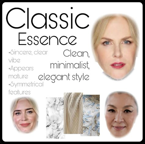 Classic Essence Style, Kitchener Essence, Classic Essence, Style Analysis, Gamine Style, Cool Skin Tone, Dramatic Classic, Human Canvas, Classic Style Outfits