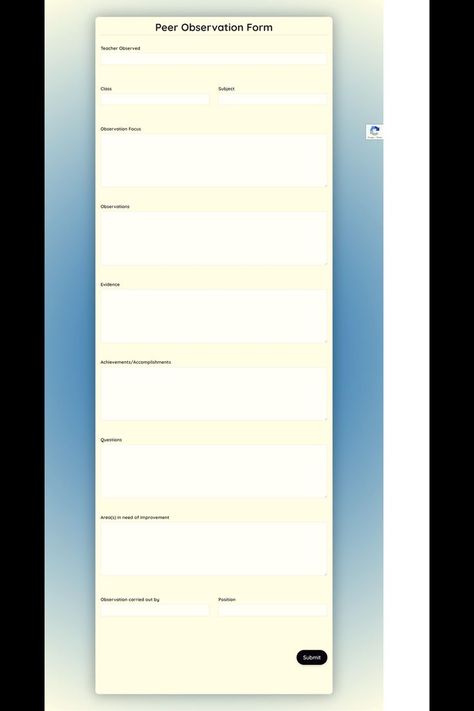 Peer Observation Form Teaching Practices, Form Template, Assessment Tools, Online Form, Assessment, Bar Chart, Get Started