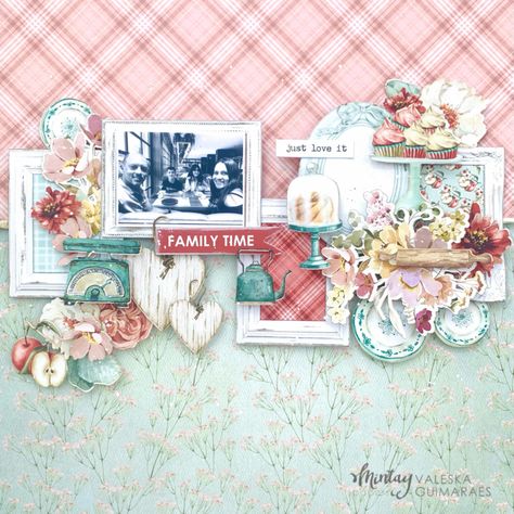 Family Time Layout - Project Idea - Scrapbook.com Home Layout Ideas, Scrapbooking Retreats, Mintay Papers, Paper Layout, Home Layout, Apple Season, Scrapbooking Journal, Kitchen Collection, Layout Inspiration