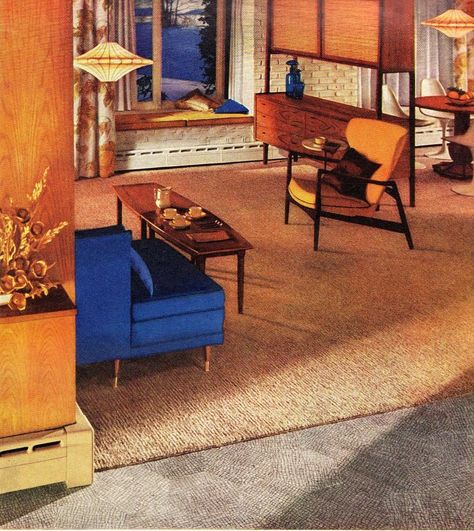 Living room from 1960. MCM goodness! Mid Century Modern Interior Design / vintage home #1960s #MCM #interiordesign #retro #livingroom 1960s Interior, Retro Rooms, Mid Century Interior, Living Vintage, Vintage Interior Design, Mid Century Living, Mid Century Living Room, Mid Century Architecture, Mid Century Modern Interiors