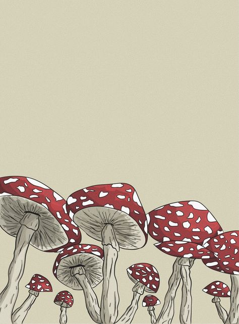 Minimalist Mushroom Wallpaper, Vegan Wallpaper Aesthetic, Sreenath Bhasi, Wallpaper Mushroom, Mushroom Circle, Mushroom Background, Mushroom Poster, Mushroom Wallpaper, Amanita Muscaria