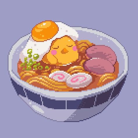 Ramen Pixel Art, Ramen Icon, Pixel Food, Pixel Kawaii, Pixel Art Food, Draw Food, Pixel Grid, Fnaf Jumpscares, Grid Patterns