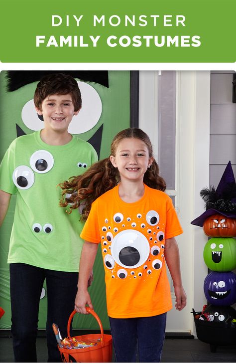 Boo it yourself with these fun and easy DIY Monster family costumes. Find everything you need for these costumes at your local Michaels. Monster Costume Diy, Costumes For Toddlers, Outfits For Parties, Family Costumes Diy, Monster Costume, Diy Monsters, Monster Costumes, Monster Birthday Parties, Diy Costumes Kids