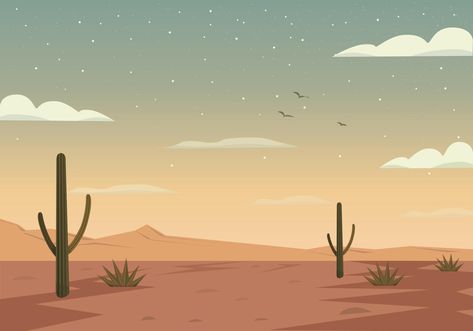 Vector Desert Landscape Illustration Desert Background, Background Drawing, Japon Illustration, Desert Art, Desert Painting, Desert Landscape, Art Et Illustration, Landscape Illustration, New Backgrounds