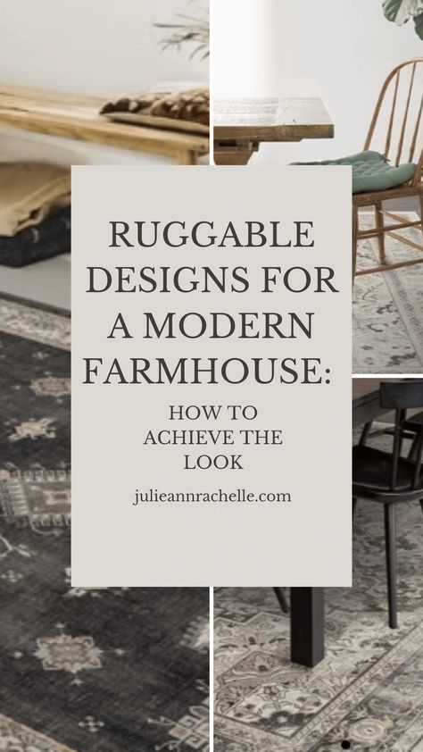 Washable rugs shown in black and grey patterns Ruggable Rugs In Living Room, Best Ruggable Rugs Entryway, Farmhouse Ruggable Rugs, Ruggable Farmhouse, Modern Farmhouse Living Room Area Rugs, Ruggable Dining Room, Ruggable Rug Living Room, Ruggable Living Rooms, Modern Farmhouse Living Room Rugs