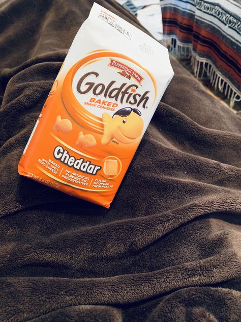 Goldfish Snack Aesthetic, Goldfish Crackers Aesthetic, Goldfish Aesthetic, Goldfish Snack, Goldfish Food, Peanut Butter Crackers, Comfy Food, Baked Crackers, Goldfish Crackers