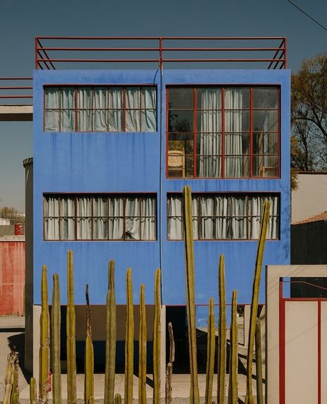 Openhouse Magazine on Instagram: “In Mexico City, Juan O'Gorman's 1930s Rivera-Kahlo House-Studio is almost an architectural proposal of how to live apart-together, even…” Houses In Mexico, Blue Is The Warmest Colour, House Studio, Diego Rivera, Rug Gallery, Burke Decor, Weekend Vibes, Color Stories, Architectural Digest