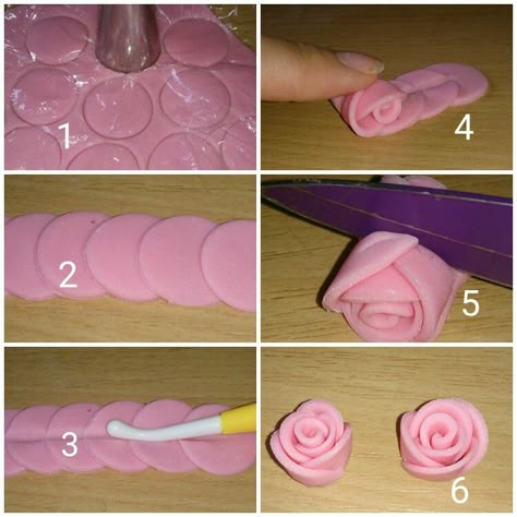 Rose Icing, Fairy Cupcakes, Frosting Flowers, Fondant Flower Tutorial, Fondant Bow, Sugar Dough, Fondant Rose, How To Make Rose, Birthday Presents For Mom