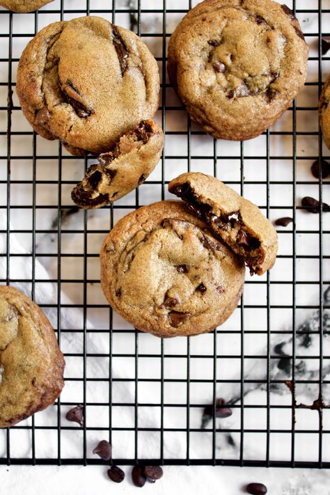 Browned Butter Espresso Chocolate Chip Cookies — Poetry & Pies Espresso Chocolate Chip Cookies, Nestle Cookies, Brown Butter Chocolate Chip Cookies, Espresso Cookie, Browned Butter, Sweet Chocolate, Chocolate Coffee, Brown Butter, Favorite Cookies